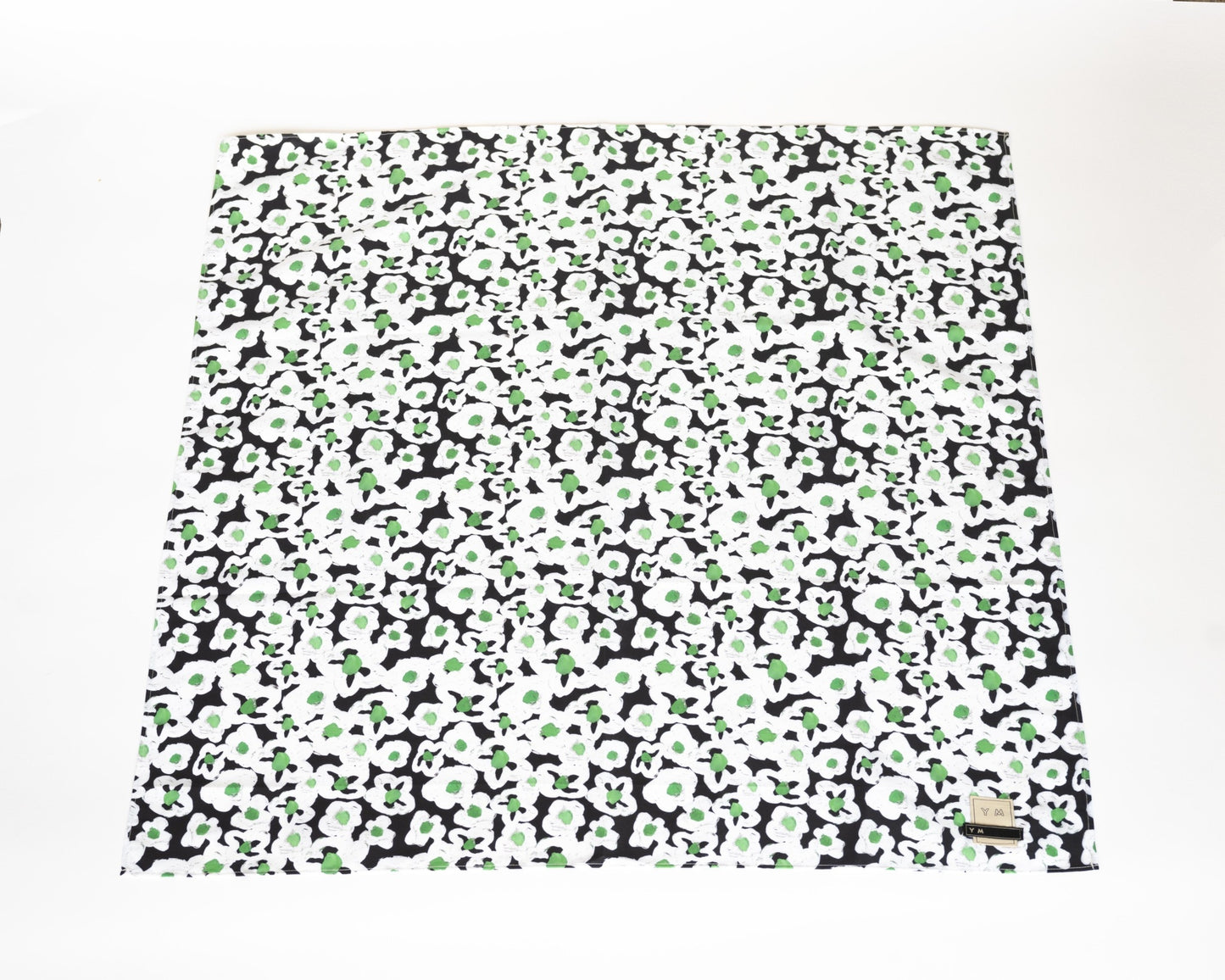 YM-032BF BLACK FLOWERS” PRINT SCARF