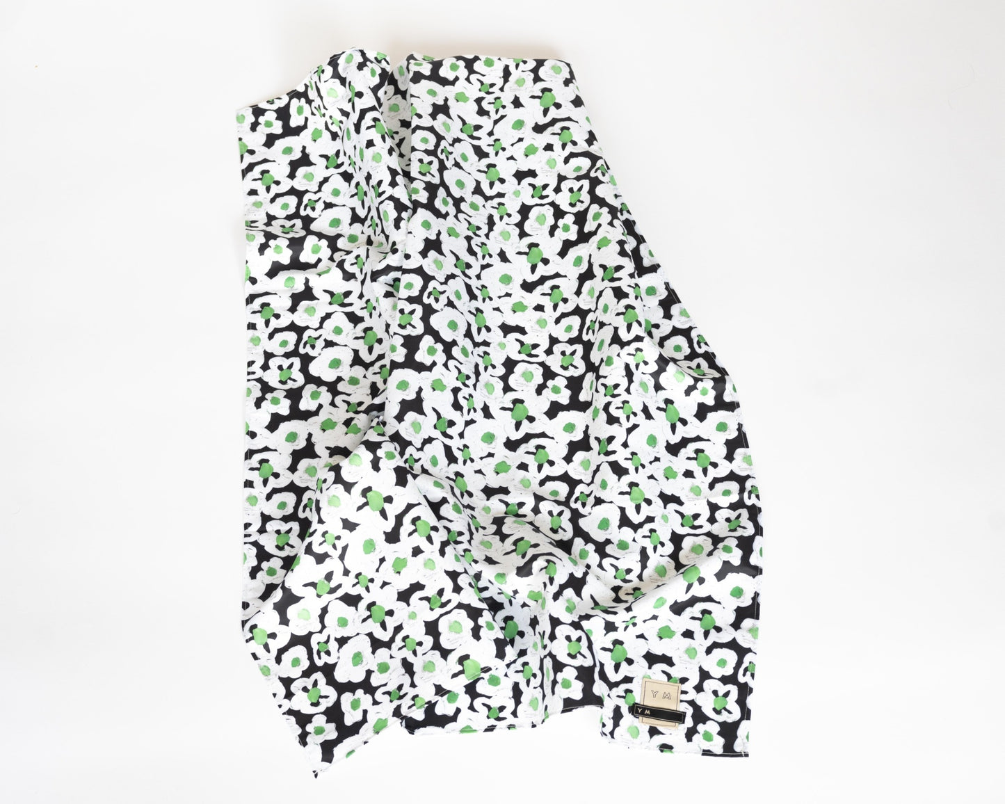 YM-032BF BLACK FLOWERS” PRINT SCARF