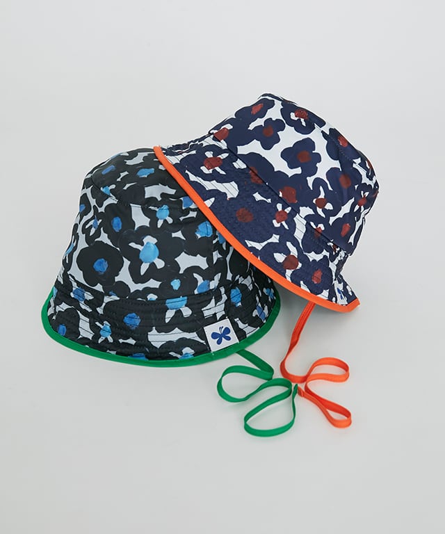 CH-05 “BLACK FLOWERS” PRINT BUCKET HAT
