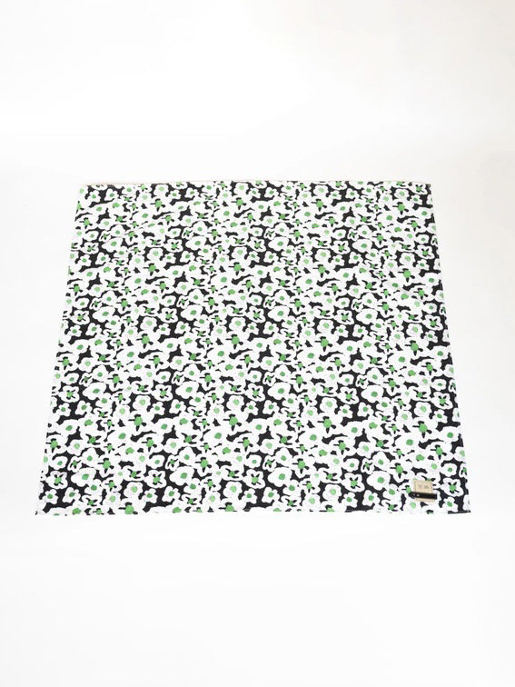 YM-032BF BLACK FLOWERS” PRINT SCARF