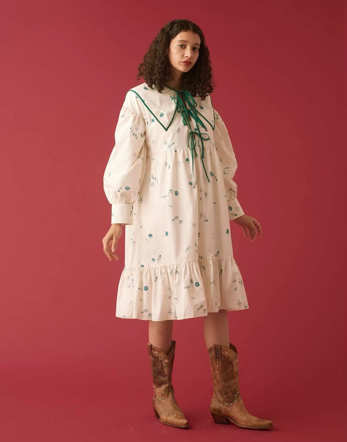 YM-09 “TATOO” PAINT FRILL DRESS