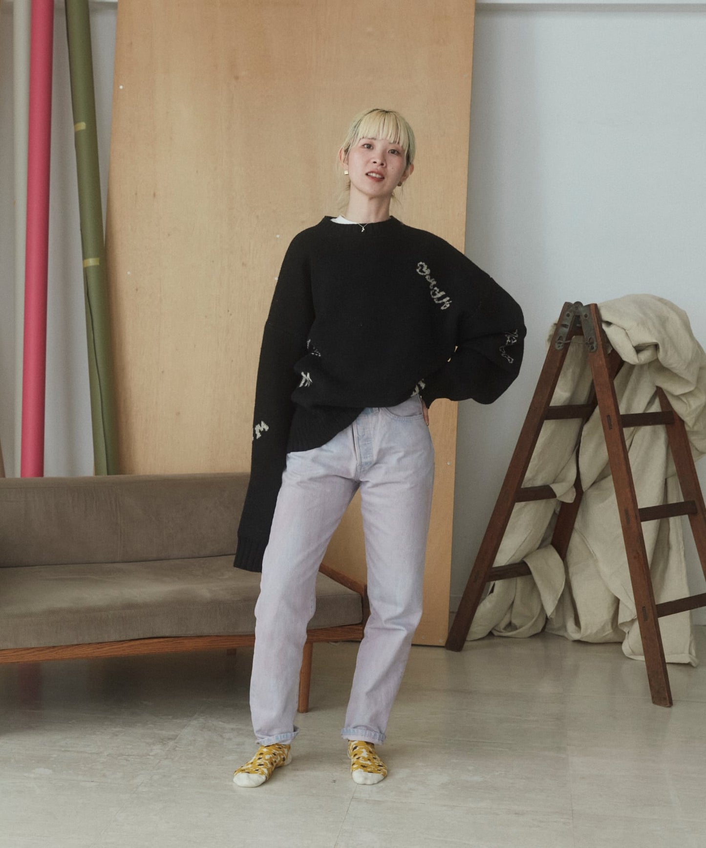 YM-018|YMYM Graffiti Loose Knit