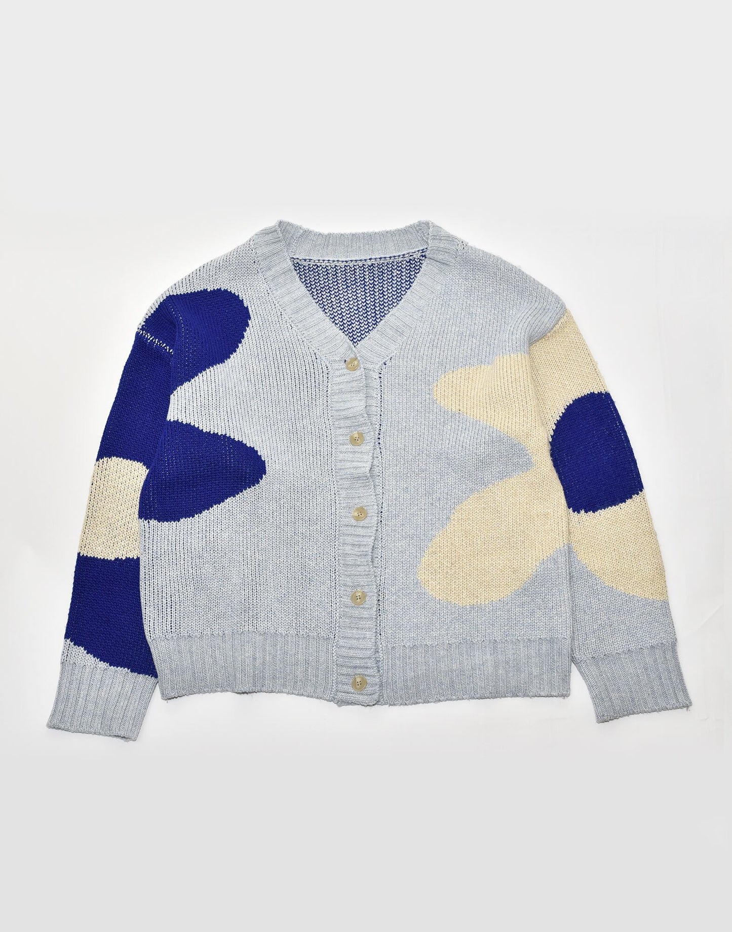 YM-028 “DOUBLE FLOWER” PAINT CARDIGAN