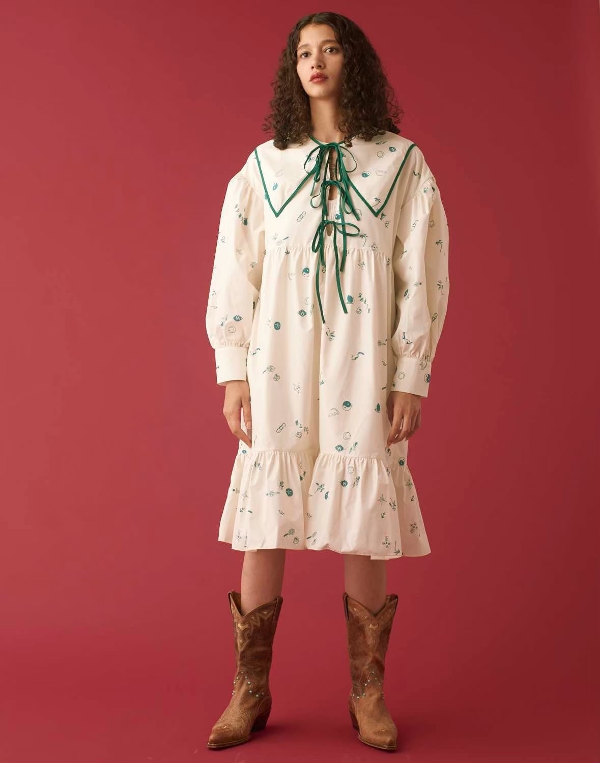 YM-09 “TATOO” PAINT FRILL DRESS