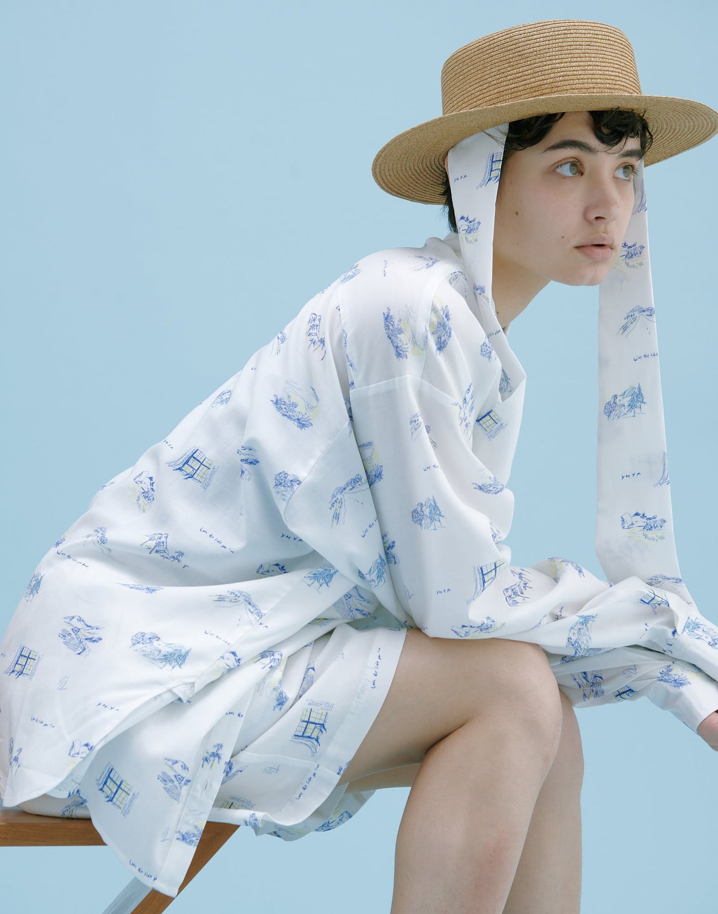 YM-030 “SOMEWHERE” PAINT STRAW HAT
