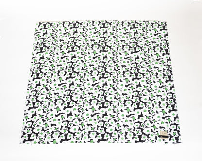 YM-032BF BLACK FLOWERS” PRINT SCARF