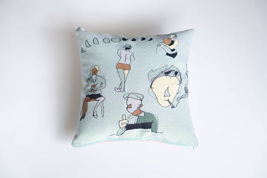 YM-031 “LOVELY PEOPLE” PAINT CUSHION　BLUE