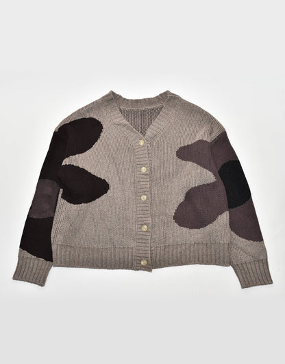 YM-028 “DOUBLE FLOWER” PAINT CARDIGAN